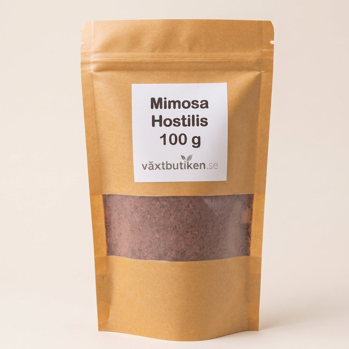 Mimosa Hostilis rotbark 100 g i förpackning från Växtbutiken